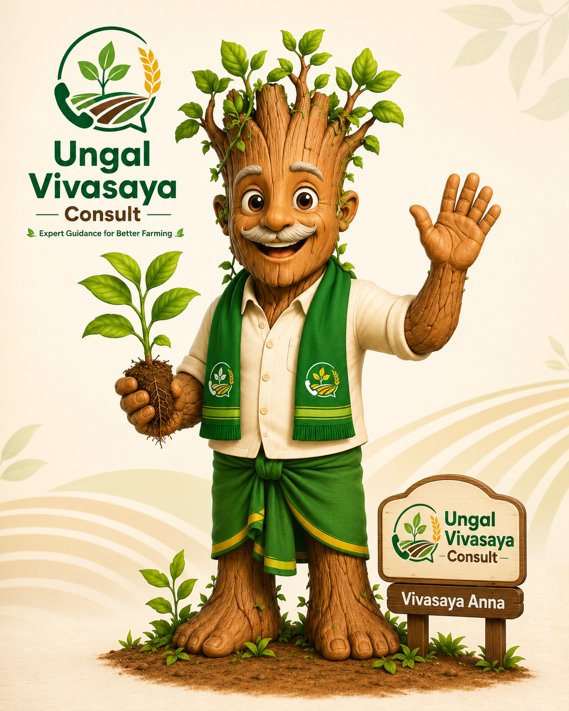 Vivasaya Anna mascot for Ungal Vivasaya Consult